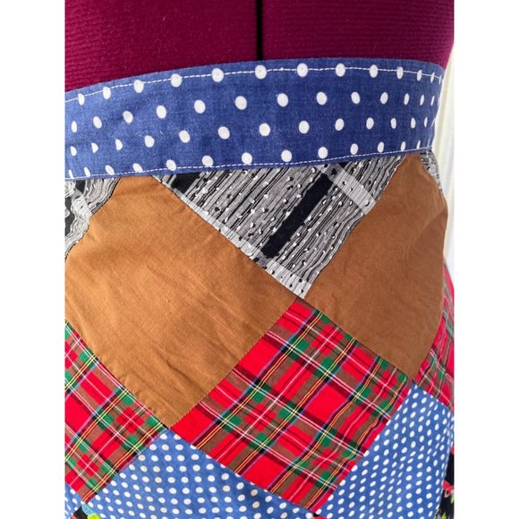 Vintage 1930s Patchwork Ric-Rac Cotton Half Apron - Picture 6 of 9